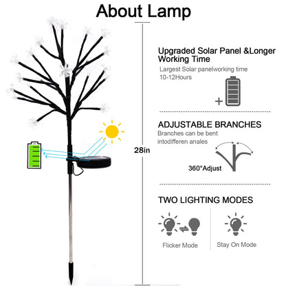 IUEECEN Solar Garden Lights Garden Decor, Solar Flowers Outdoor Decorative,2Pack 40LED Fairy Solar Lights Outdoor Waterproof Outside Yard,Patio,Pathway Decorations,Gardening Gifts for Women Mom