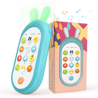 Richgv Baby Cell Phone Toy - Sensory Learning Toys with 12 Functions, Light & Multi Sound Effects, Teething Toys for Babies & Infant 6 to 12 Months Boy Xmas Gifts Stocking Stuffers