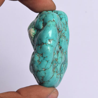 GEMHUB Natural Raw Blue Turquoise Chunk 271.00 Carat Uncut Rough Gemstone Beads Making For Jewelry