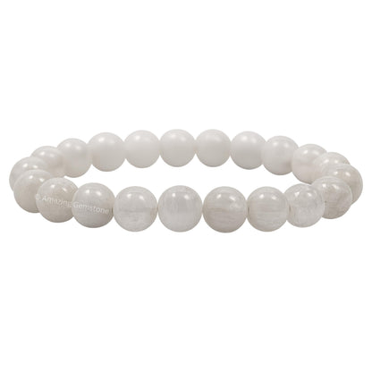 Amazing Gemstone Crystal Bracelet for Women Men's Gifts - Protection Healing Crystal Bracelet - 8mm Gemstone Beaded Stretchable Bracelet Pulseras Para Hombres Mujer Stocking Stuffers Mothers Day Gift (White Moonstone)
