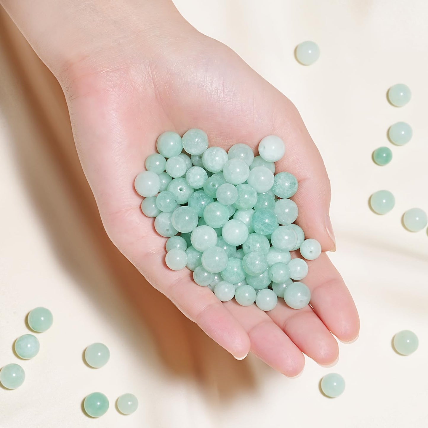 10mm Natural Cyan Angelite Gemstone Beads Polished Round Smooth Stone Beads for Bracelets Jewelry Making 15inch Loose Beads