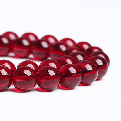 8MM 45PCS Garnet Red Glass Crystal Spacer Loose Beads for Jewelry Making DIY Bracelet 15 Inches 1 Strand