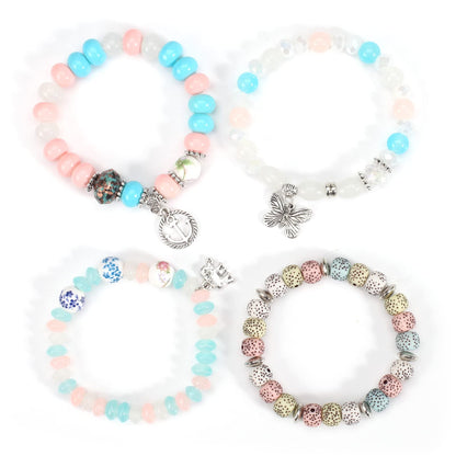Twinfree Bohemian Bracelets Set for Women, Stackable Boho Stretch Multilayer Colorful Stack Beads Bracelet, Stretchy Beaded Charm Bracelet Ladies 8 Pack