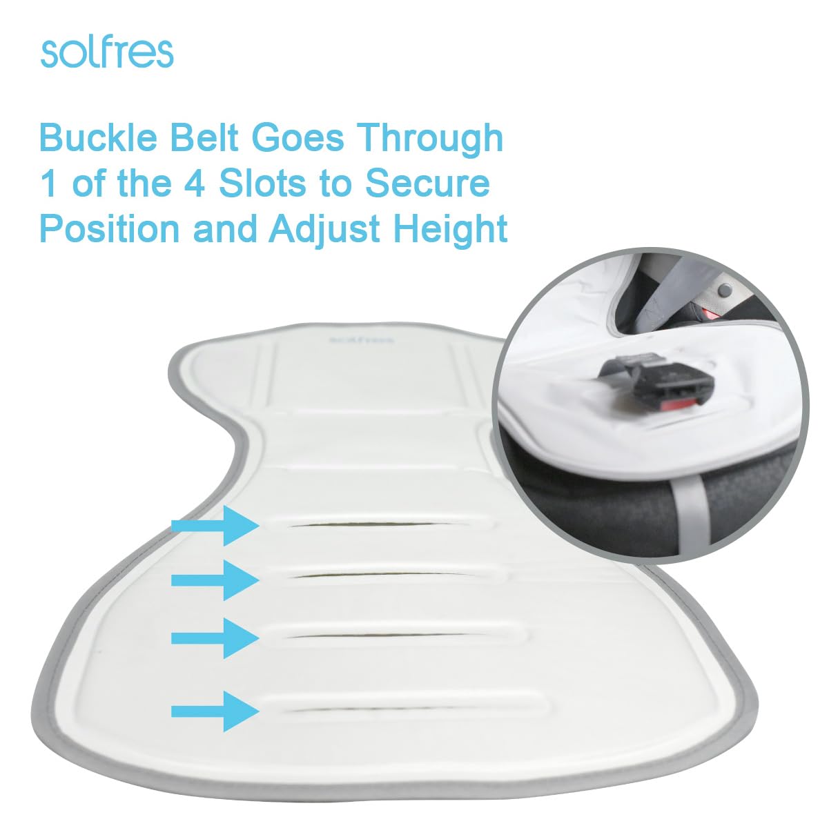 Solfres Hydro Gel Car Seat Cooler Mat for Baby. No Refrigeration Needed. Carseat and Stroller Cooling Pad Cushion Liner with Breathable 3D Mesh Anti-Slip Back. for Kids Toddlers 12-48 Months