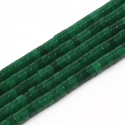 NITOPUPU 150Pcs 4×2mm Natural Green Agate Spacer Stone Beads for Jewelry Making Supplies, Loose Semi Flat Round Gemstone Tube Beads for Bracelets DIY Crafts