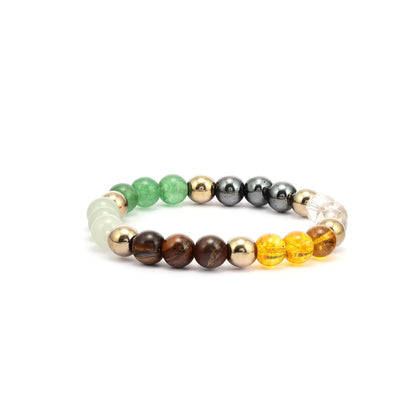RIYAURA Dhan Yog (Wealth & Prosperity) Healing Bracelet – 8mm Natural Gemstone Beads, Stretch Elastic Bracelet for Women & Men