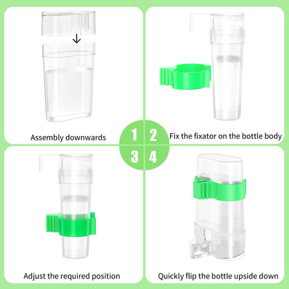 CLPOAWC Bird Water Dispenser, Bird Cage Feeder, Parakeet Cage Accessories, 2 Pcs Automatic Bird Water Feeder for Budgies Cockatiel Lovebird Canary Finch, clear