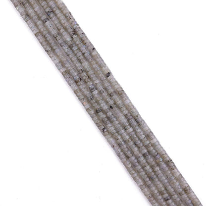 BEADIA Natural Spectrolite Spacer Beads Caps Loose Semi Gemstone for Beading Jewelry Making 4mmx2mm 38cm