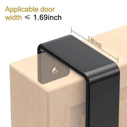 niffgaff Heavy Duty Over The Door Hooks, Space-Saving Vertical Door Hanger for Towels, Coats, and Accessories – 2 PCS, Matte Black
