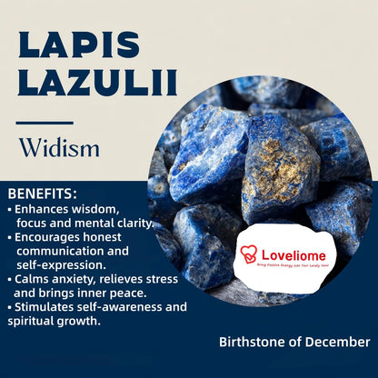 Loveliome Natural Lapis Lazuli Oval Polished Worry Stones, Healing Crystal Indoor Fountain Stones Massage Energy Anxiety Relief Items