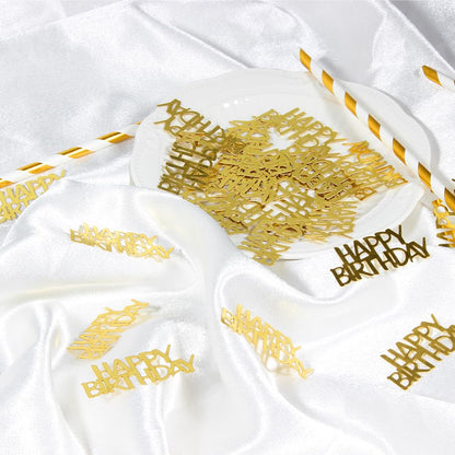 Vofrise Gold Happy Birthday Confetti Birthday Party Decorations Baby/Adult Birthday Table Scatter Party Supplies 100PC
