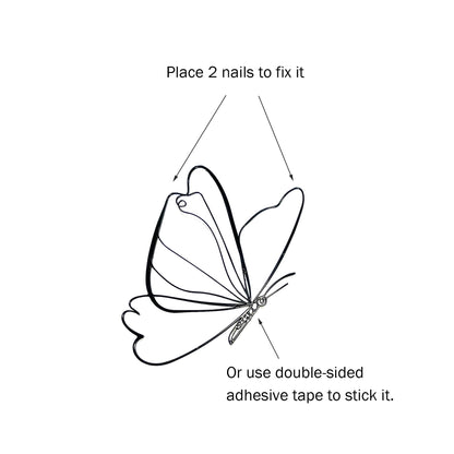 EONBES Black Metal Butterfly Wall Art Wall Decor Wall Sculpture Wall Hanging, Steel Metal Line Art, for Living Room Bedroom, 2 Pieces