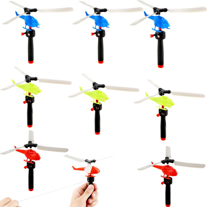Octaday 12 Pack Flying Toy Hand Helicopter Flying Planes Toys Plastic Flying Helicopter Airplane Toys for Kids Outdoor Party Favors Classroom Prizes Birthday Gift, Random Color