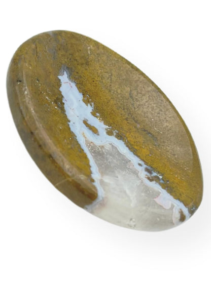 GEMSCITE Yellow Chalcedony Thumb Worry Stones Metaphysical Gemstone Crystal Healing Reiki Men Women Gift FENG Shui Positive Energy Love Wellness Palm Stones Wicca Powerful