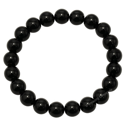 Amazing Gemstone Crystal Bracelet for Women Men's Gifts - Protection Healing Crystal Bracelet - 8mm Gemstone Beaded Stretchable Bracelet Pulseras Para Hombres Mujer Stocking Stuffers Mothers Day Gift (Black Obsidian)