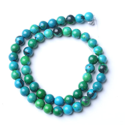 36PCS 10mm Natural Stone Beads Phoenix Chrysocolla Round Loose Gemstone Beads for Jewelry Making DIY Bracelet Necklace 15 Inch,Energy Stone Healing Power (10mm, Phoenix Chrysocolla Stone)
