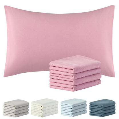 SiinvdaBZX 1800 Thread Count Microfiber Pillowcases Queen Size Set of 4 - Envelope Closure Pillow Cases - Ultra Soft Easy Care (Pink)