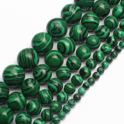NITOPUPU 10mm 37pcs Green Malachite Natural Stone Beads for Jewelry Making Supplies, Round Crystal Beads for Bracelets Necklace DIY Crafts