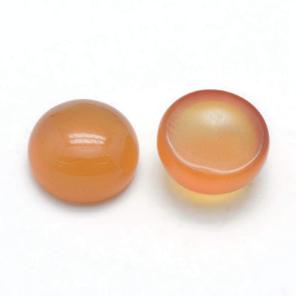 Fashewelry 50Pcs Natural Carnelian Cabochon Stone Half Round Beads 10mm Flat Back Gemstone Chakra Healing Crystal Dome Cover Cabs for Jewelry Making