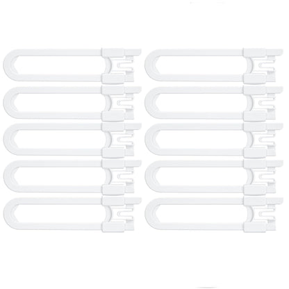 Vmaisi Baby Sliding Cabinet Locks - Adjustable U Shaped Child Safety Locks for Cabinets with Handles or Knobs, Childproof Latches for Kitchen Bathroom Storage Cupboards 10 Pack