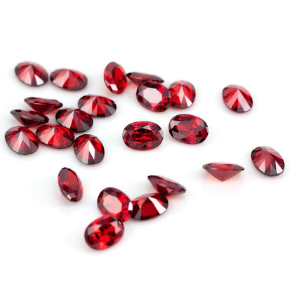 Ximimark 10Pcs Oval Shape Cut Red Mozambique Loose Gemstone 7x5mm