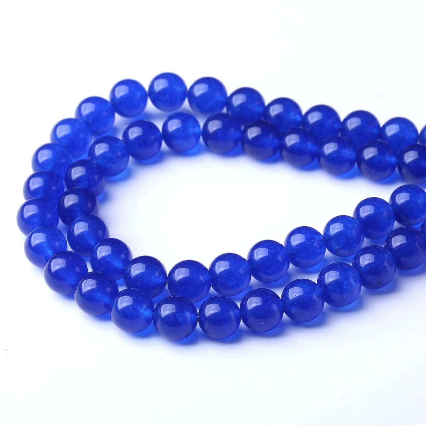 45PCS 8MM Natural Blue Chalcedony Stone Beads Energy Healing Beads for DIY Jewelry Bracelet Necklace Making for Jewelry Making15Inch