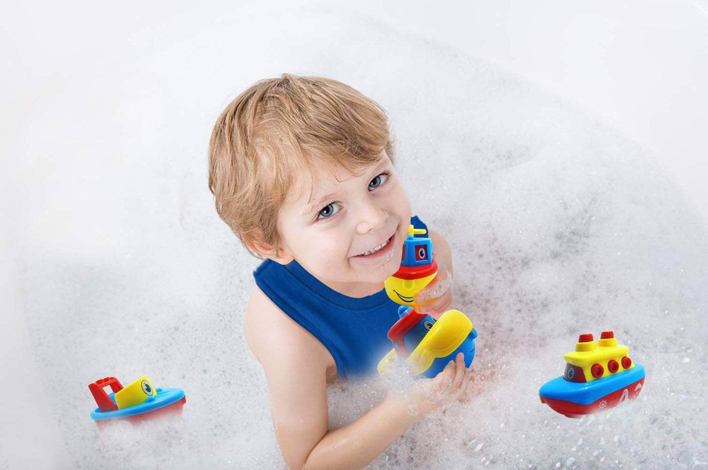 3 Bees & Me Bath Toys for Boys & Girls - Magnetic Boat Set for Toddlers & Kids - Fun Educational Bath Toy