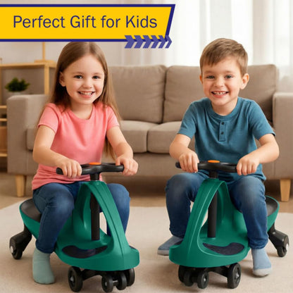 Wiggle Car Ride On Toy - No Batteries, Gears or Pedals - Twist, Swivel, Go - Outdoor Ride Ons for Kids 3 Years and Up by Lil' Rider (Green)