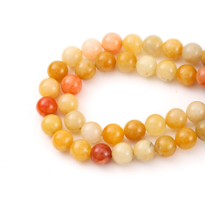 10mm 38pcs DIY Natural Yellow Aventurine Stone Beads Round Healing Crystal Gemstone Loose Beads for Jewelry Making Handmade Bracelet Necklace