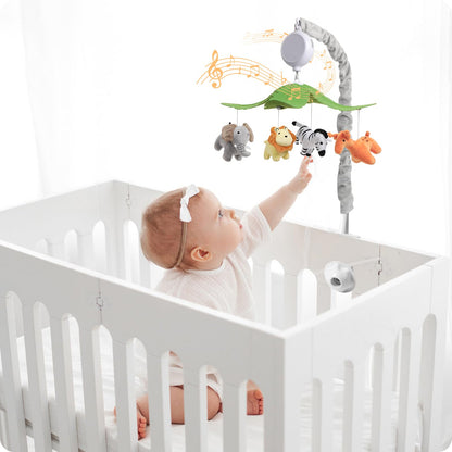 NICEMER Baby Crib Mobile - Jungle Animal Mobile for Crib Nursery Musical Mobile Gender Neutral for Boys and Girls with 12 Lullabies Ceiling Mobile Presents for Newborn