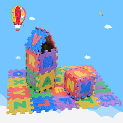 Foam Mat Floor Tiles, Kids Puzzle Exercise Play Mat Children Foam Padding Cushioned Rug Flooring Gym Colorful Mats Interlocking Letters Numbers Toy Toddler Infant Baby Girls Boys Yoga Playrooms 36pcs