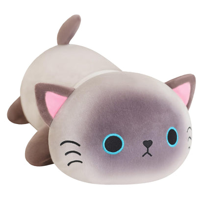 SQEQE Weighted Siamese Cat Plush, Weighted Siamese Cat Stuffed Animal, Cute Plushies Soft Pillow Toy Gift for Kids Adults 23.6 Inch, 3.1 Lbs