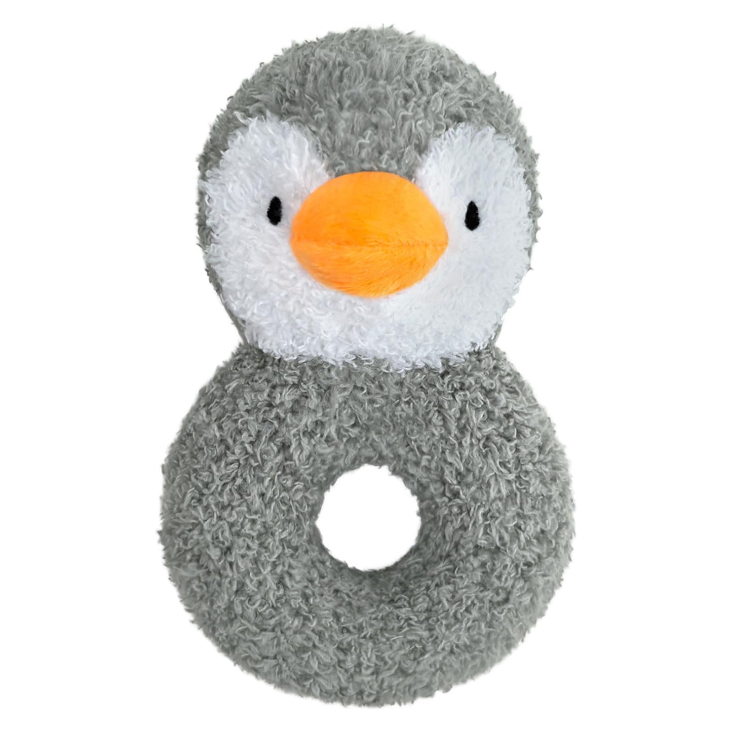Doindute Baby Penguin Soft Rattle Toy, Plush Penguin Infant Shaker Rattle Easy-Grasp Stuffed Animal Toy, Gifts for Newborns Babies Toddlers Boys Girls, Gray, 5.5 Inches