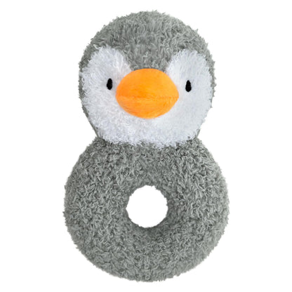 Doindute Baby Penguin Soft Rattle Toy, Plush Penguin Infant Shaker Rattle Easy-Grasp Stuffed Animal Toy, Gifts for Newborns Babies Toddlers Boys Girls, Gray, 5.5 Inches