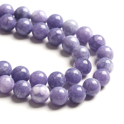 6MM 60PCS Lavender Purple Chalcedony Stone Loose Beads for Jewelry Making DIY Bracelet Necklace