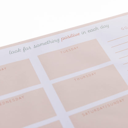 Graphique Weekly To Do Deskpad - Positivity Design - 9.75" x 8", 80 Sheets, Themed Pages - Planner for College Students, Business Appointments, Great Gift