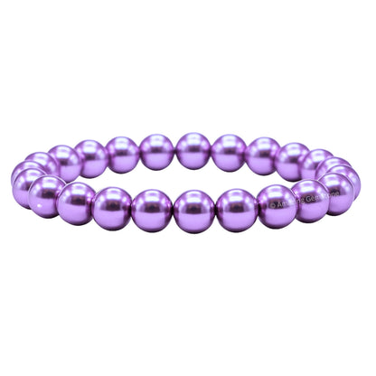Amazing Gemstone Crystal Bracelet for Women Men's Gifts - Protection Healing Crystal Bracelet - 8mm Gemstone Beaded Stretchable Bracelet Pulseras Para Hombres Mujer Stocking Stuffers Mothers Day Gift (Lavender Pearl)