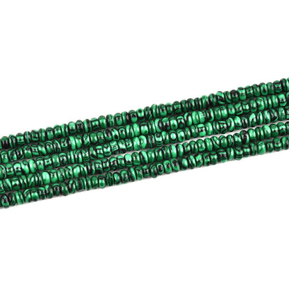 155pcs 4x2mm Synthetic Malachite Disk Rondelle Spacer Stone Semi Precious Gemstone Loose Beads for Jewelry Making 15 Inch