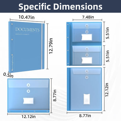Important Document Organizer, Folders for Documents, Family File Folder Organizer with Elastic Band, Binder Organizer for Paper, Certificates, Passports, Photos, 1 pc