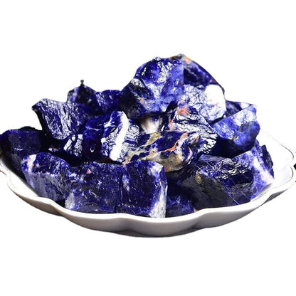 Sodalite Raw Crystals, Large 1.25-2.0" Healing Crystals Natural Rough Stones Crystal for Tumbling, Cabbing, Fountain Rocks, Decoration, Polishing, Wire Wrapping, Wicca & Reiki