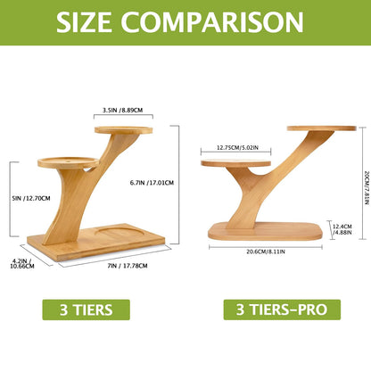 XXXFLOWER Bamboo Plant Stand ,3 Tiers Indoor Succulent Windowsill Shelf - Small Tabletop Plant Holder for Home, Office, Living Room, Bedroom Decoration 1pc