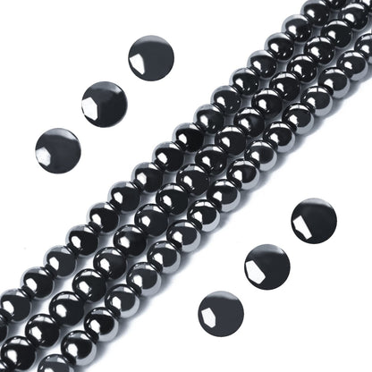 100pcs 6mm Black Hematite Beads Natural Gemstone Beads Round Loose Beads for Jewelry Making