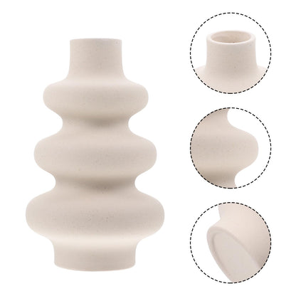 Beaupretty Matte Frosted Ceramic Geometric Flower Vase DIY Craft Decorative Floral Ornament Home Décor Accent for Living Room and Office