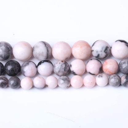 8MM Pink Zebra Jaspers Round Loose Beads Natural Gem Beads Crystal Energy Stone Beads for Jewelry Making DIY Bracelet Necklace