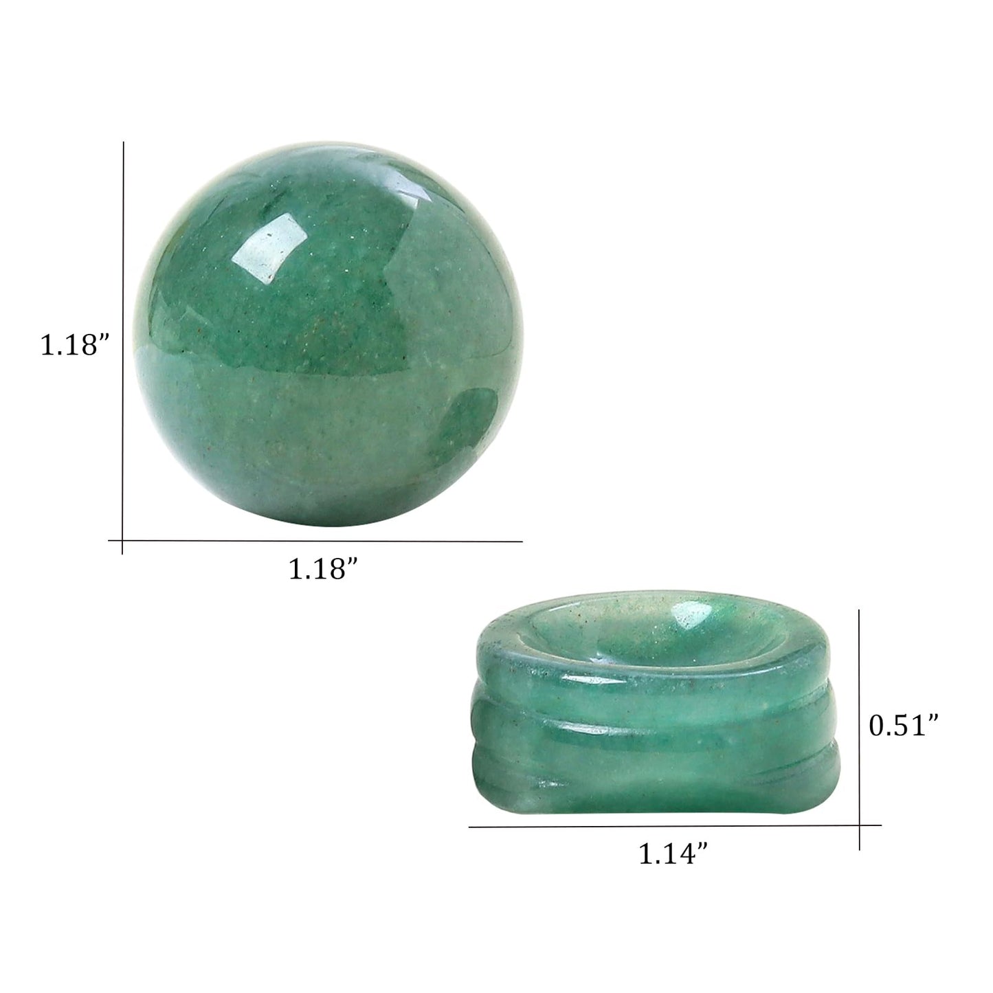 Casaper Natural Green Aventurine Ball with Stone Stand, Healing Crystal Sphere for Home Fengshui Yoga Meditation, Reiki Energy Balancing 1.18”(30mm)