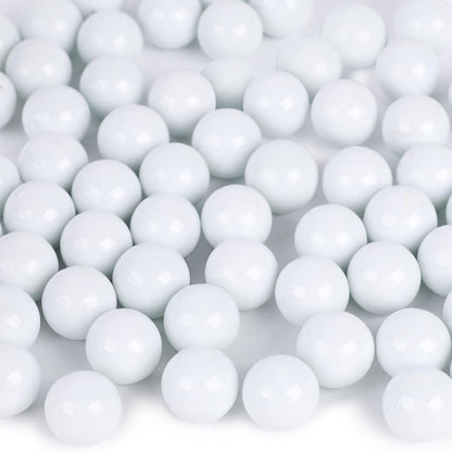 DomeStar 1LB Glass Marbles Bulk, 0.63 Inch White Glass Beads Marbles for Vases Home Decor