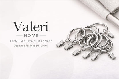 Valeri Home – Premium Curtain Rings, Matte Nickel Finish, 20-Pack