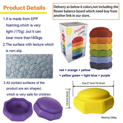 Balance Stepping Stones for Kids(6pcs/set),Kids Stepping Stones,Toddler Stepping Stones,Stepping Stones for Toddlers,Balance Stepping Stones Kids,Sensory Stepping Stones,Kids Stepping Stones Balance