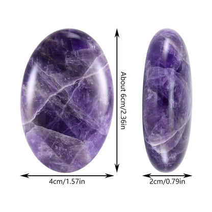 Nvzi Amethyst Crystal Palm Stone, Worry Stones, Crystals and Healing Stones, Polished Rocks, Natural Gemstones, Chakra Stones for Healing Crystals Daily Use