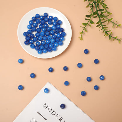 60pcs 6mm Natural Stone Beads Kyanite Beads Energy Crystal Healing Power Gemstone for Jewelry Making, DIY Bracelet Necklace